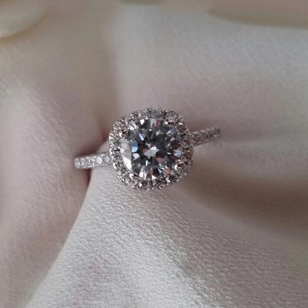Vintage square 925 sterling silver rings for women